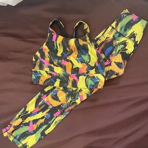 Lululemon Wunder leggings and racer tank sports bra